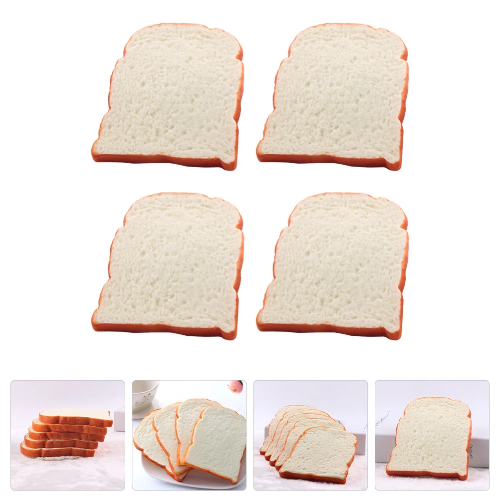 

Bread Fake Model Toast Artificial Simulation Cake Decoration Toys Dessert Simulated Toy Slice Play Props Pu Faux Two Decorations