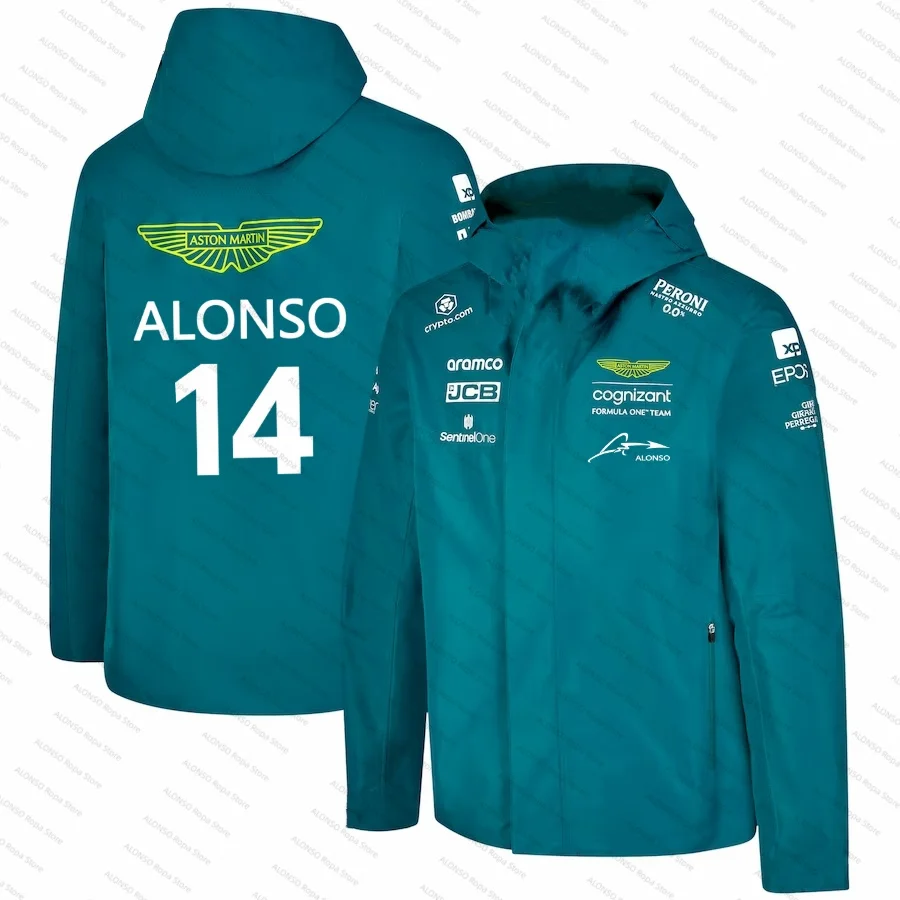 

Aston Martin F1 ALONSO 2023 Jacket Uniform Coat High Quality Formula One Racing Jersey Jacket Moto Motorcycle Rider Men Clothing