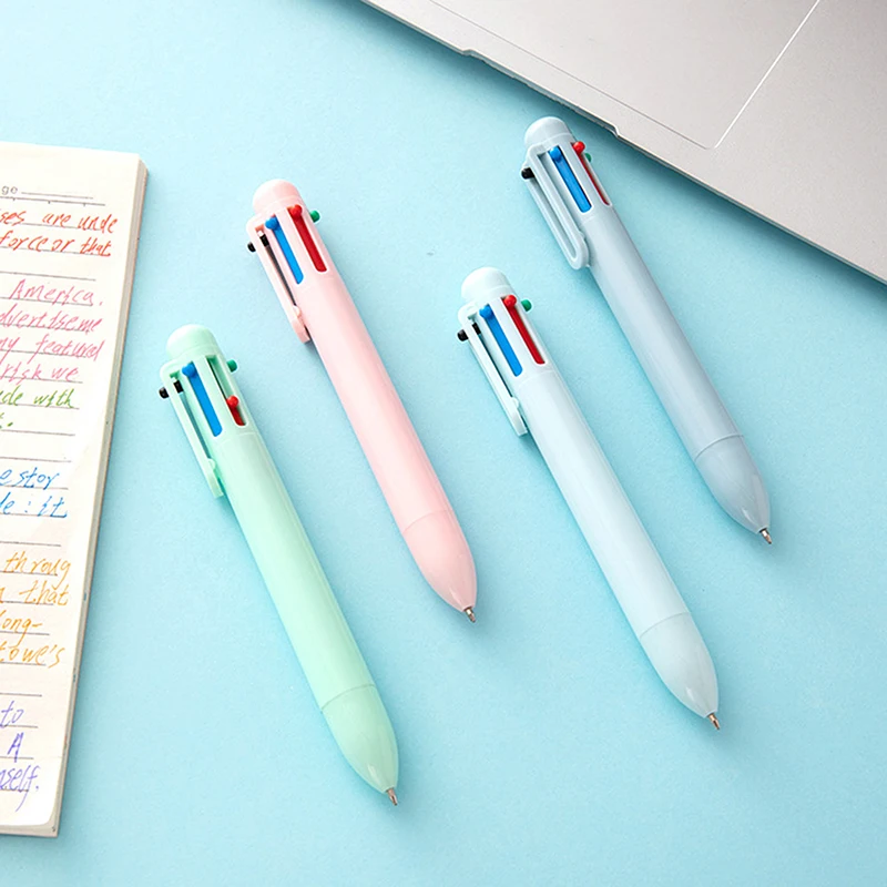 

Stationery School Supplies 6 Color Macaron Pens Multicolor Ballpoint Pen Multifunction Office Creative Kids Pen