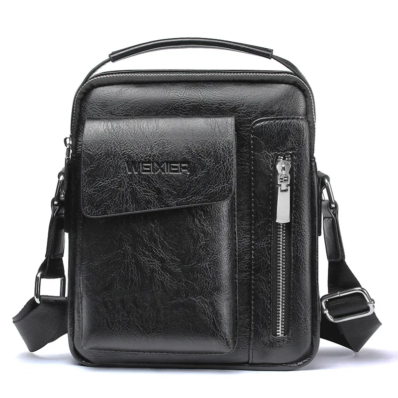 Casual Shoulder Bag for Men Vintage Handbag Crossbody Bags PU Handbag Capacity Men Purse Messenger Handle Tote Bag сумка мужская