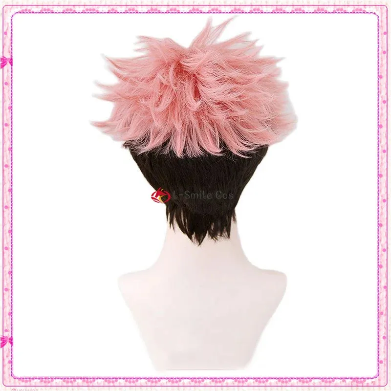 Vivi 2025 аниме косплей Ryomen Sukuna COS Yuji Itadori розовый черный короткие термостойкие волокна волос + шапочка для парика (art.: 3920d166a91f6) - 3920d166a91f6