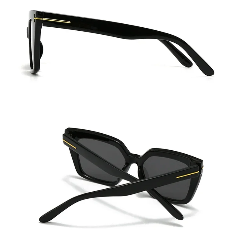 Классические нерегулярные солнцезащитные очки кошачий глаз с заклепками