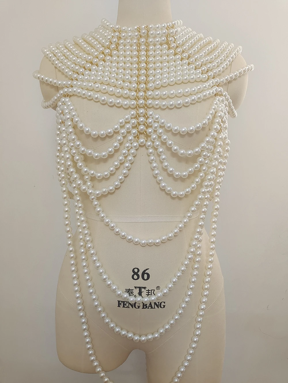 

2022 белый жемчуг фестиваль полый слинг металлическая строчка чистый жемчуг слинг для девочек Хэллоуин вечевечерние НКА жемчужный Топ