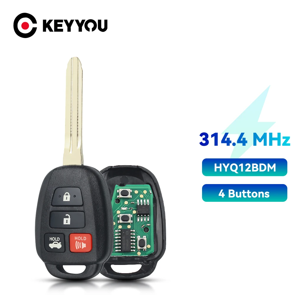 KEYYOU для Toyota Camry дополнительно Corolla 2012 2013 2014 2015 2016 2017 Fob 314 4 МГц HYQ12BDM G чип