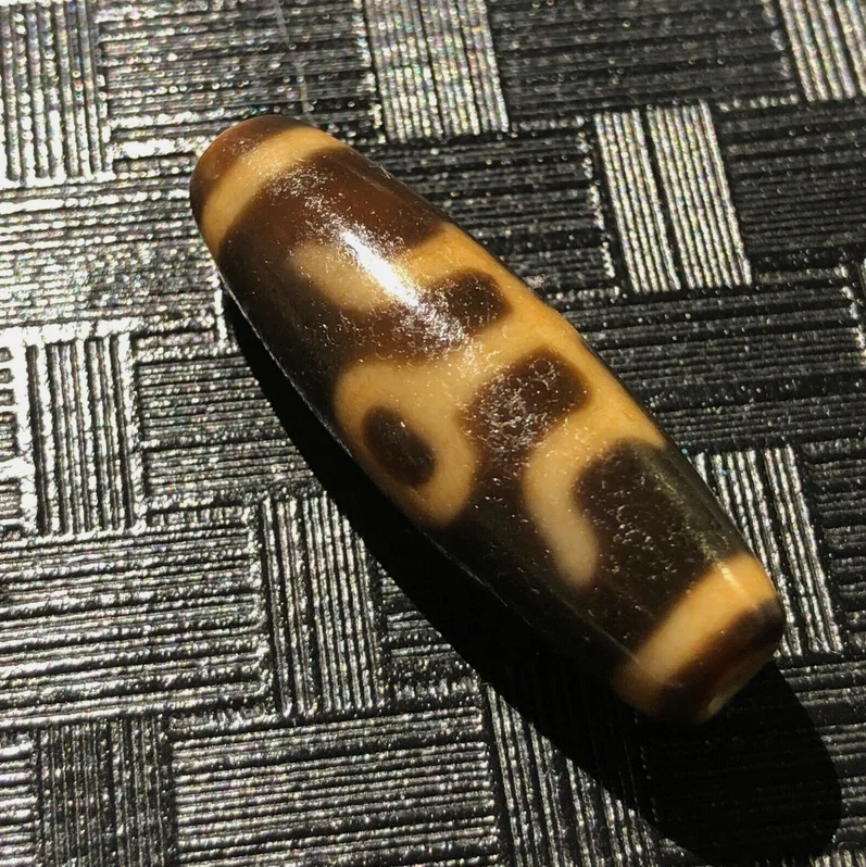 Энергетический тибетский старый агат Guiren Tairen тотем дзи бусина 11*36 мм C012