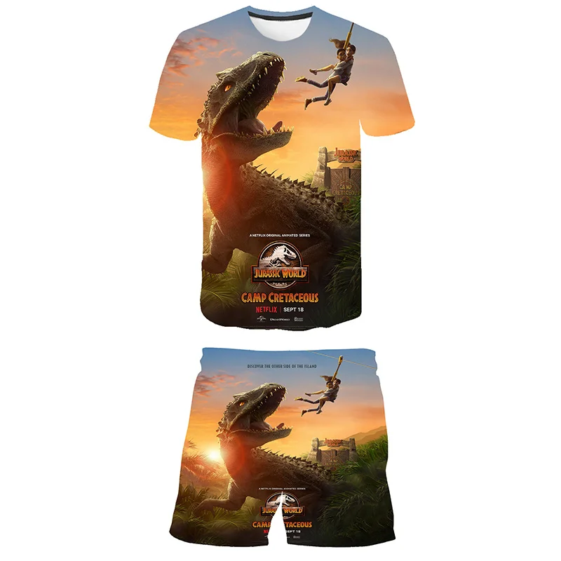

Baby Boy's Jurassic World Dominion Suit Summer Casual Clothes Set Top Shorts 2PCS Baby Clothing Set for Boys Suits Kids Clothes