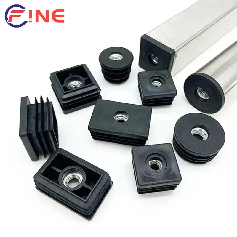 Квадратная/круглая черная пластиковая гайка мебельная подставка для ног