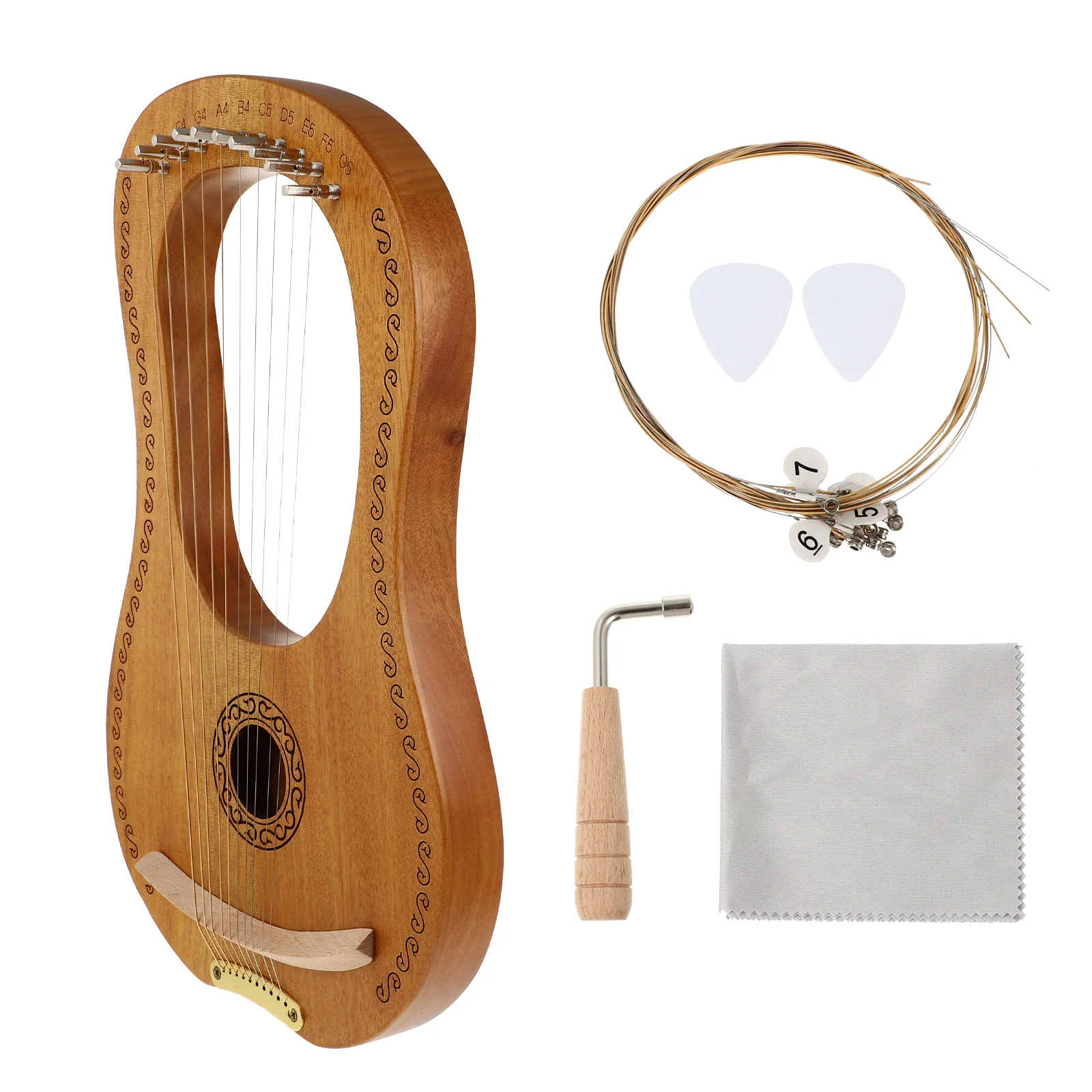 

1 компл. Lyre Harp ручной Harp деревянный корпус 10 металлических струн струнный инструмент