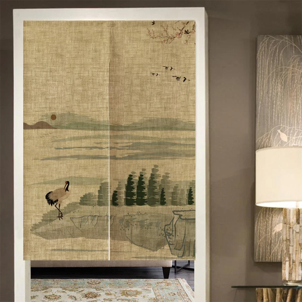 Китайская винтажная перегородка с рисунком занавеска для двери декор кухни