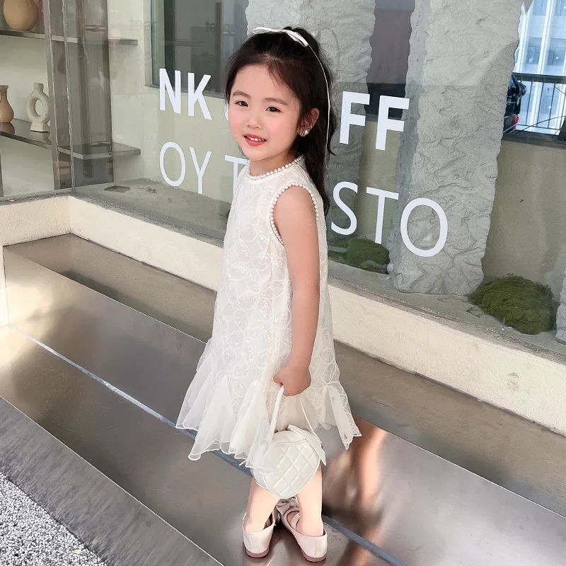 Платье для маленьких девочек лето 2024 новое детское платье принцессы Hanfan нарядное