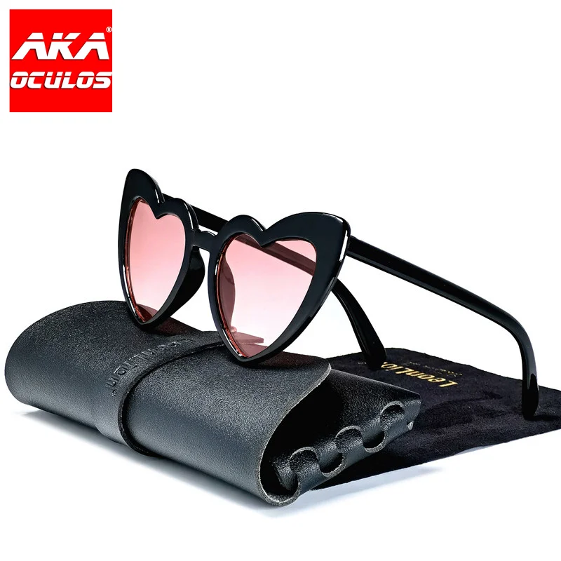 

AKA Oculos 2022 Love Heart Sunglasses Women High Quality Eyewear Women Metal Eyeglasses Vintage Cat Eye Glasses Shades For Women