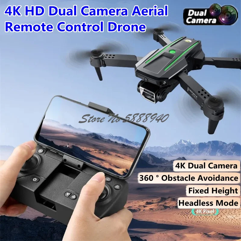 4K Dual Camera HD Image Transmission Remote Control Drone  360° Obstacle Avoidance Fixed Height WIFI FPV RC Quadcopter Drone Toy