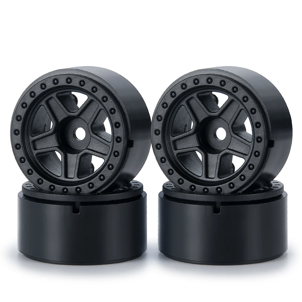 Фото AXSPEED 4 шт. микро 1,0 дюймовый пластиковый Beadlock обод колеса 5-спицевая ступица для осевого SCX24 90081 Deadbolt 1/24 радиоуправляемая деталь для гусеничного автомобиля грузовика №5