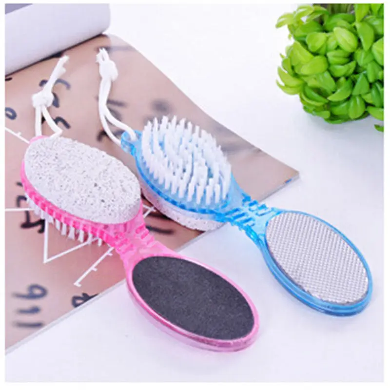 

1PC Foot Care Tool 4in1 Foot Pumice Stone Dead Skin Remover Brush Pedicure Grinding Tool Random Color