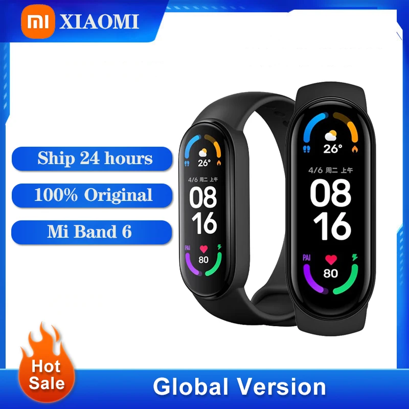 

Xiaomi Mi Band 6 Smart Watch Bracelet 6 Color AMOLED Blood Oxygen Band Fitness Traker Heart Rate Bluetooth Waterproof Miband 6