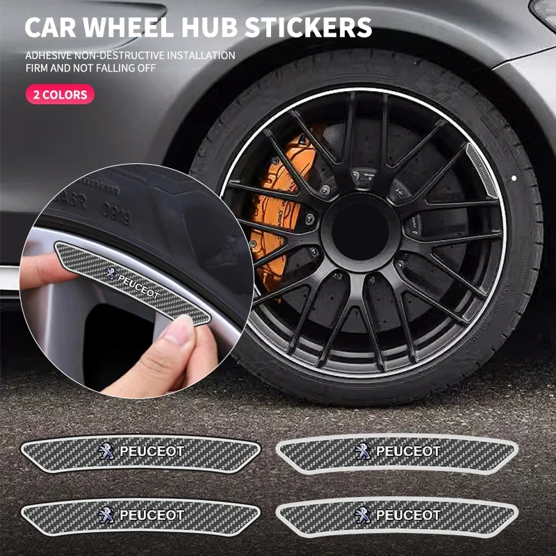 4 шт. модные автомобильные значки на колеса наклейка брови для Peugeot 308 408 508 RCZ 208 3008