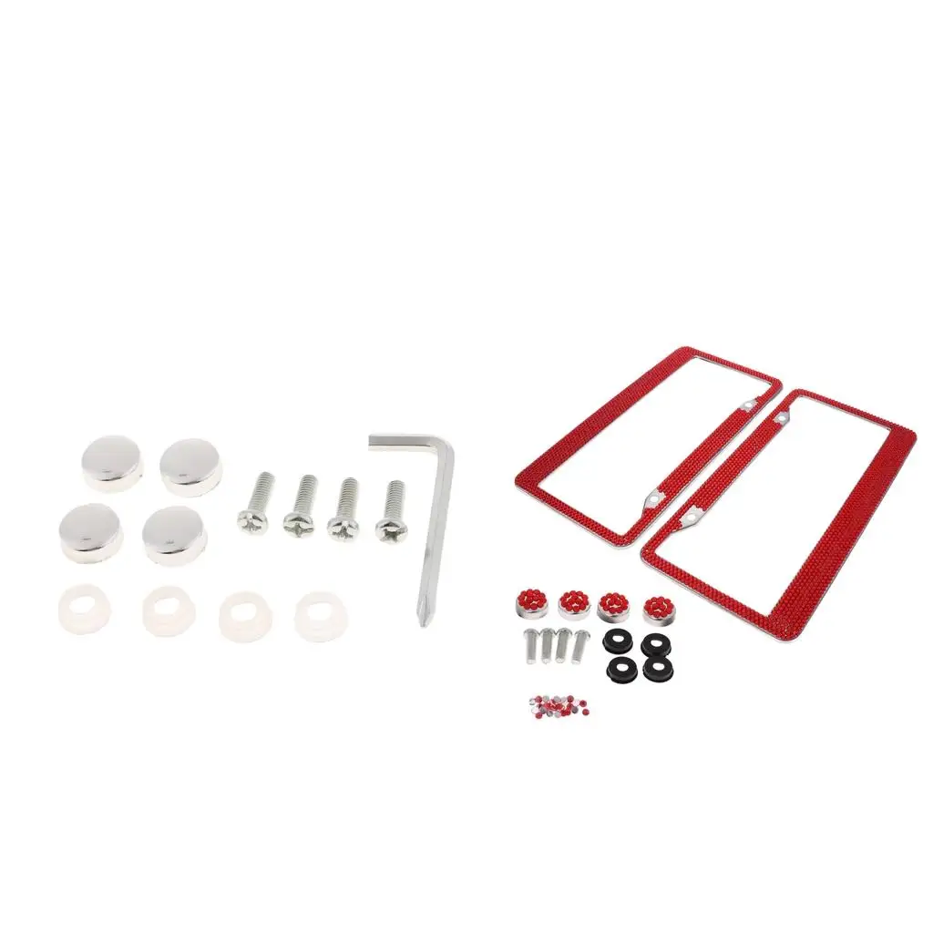 

Пара, алмазные закручивающиеся крышки для номерного знака, 12 х6 дюймов, 8 рядов