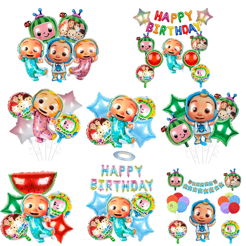 

Cocomelon Алюминиевая Пленка воздушный шар Двусторонняя голова арбуза Jj супер ребенок день рождения украшение мультяшная игрушка воздушный ша...