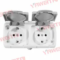 Eu standard Installed Directly outlet IP54 level waterproof for bright outdoors cover and home Doule socket with grounding 16A