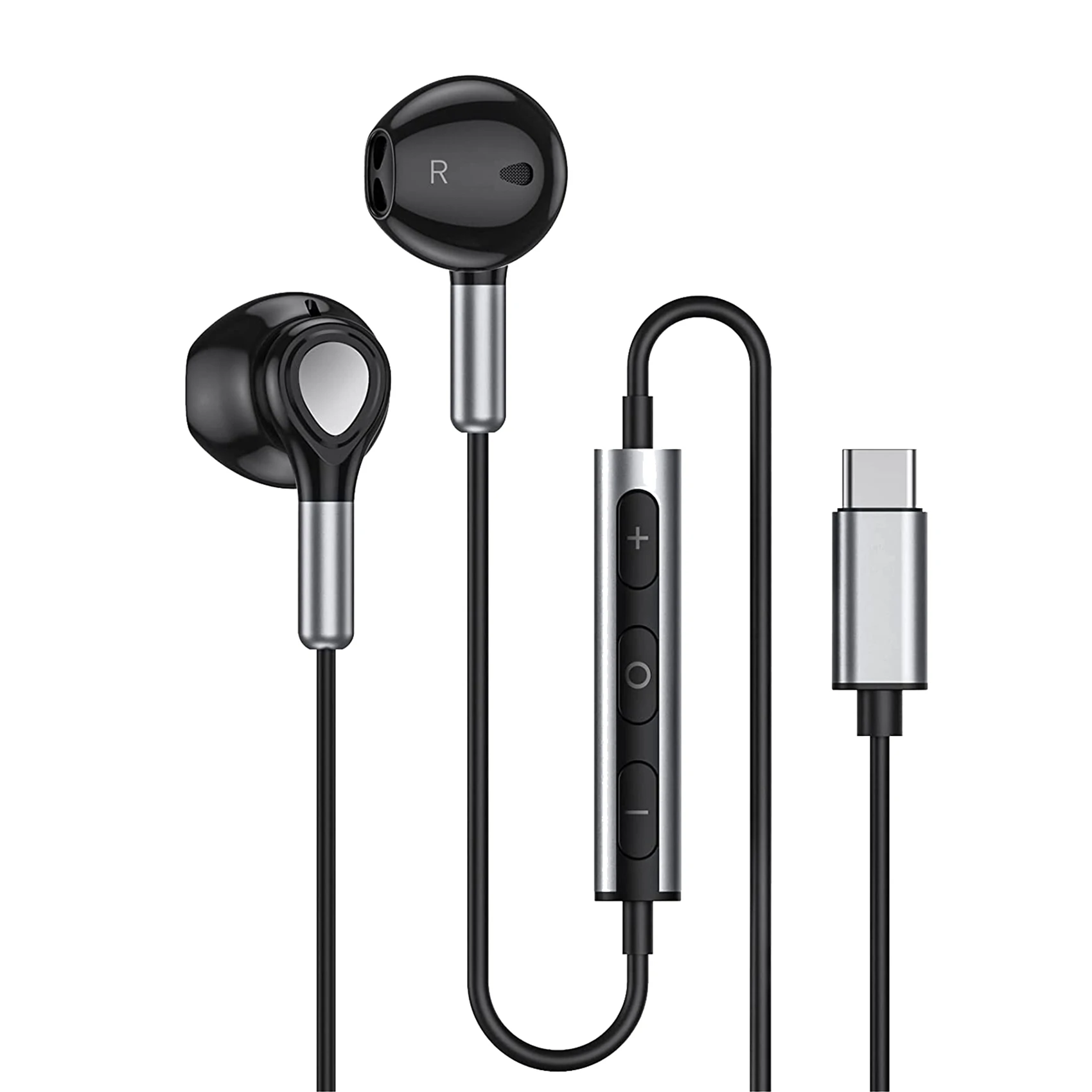 

USB C Headphones, In-Ear Headset with Microphone and Volume Control ,Type C Headphones for Samsung S22 S21 S20 FE A53