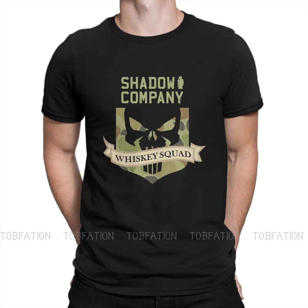 

SHADOW COMPANY Whiskey Squad Man's TShirt Camo Interesting Design O Neck Tops Fabric T Shirt Humor Top Quality Birthday Gifts