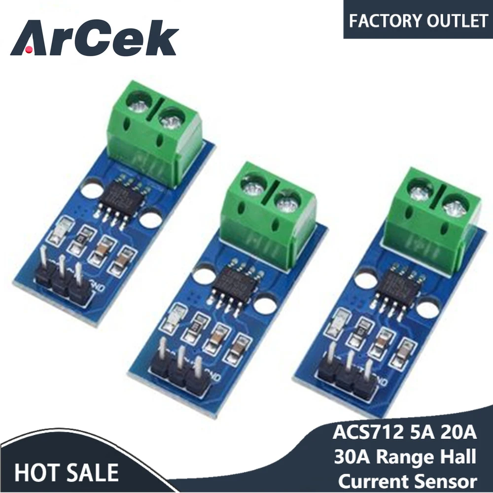 

Hot Sale ACS712 5A 20A 30A Range Hall Current Sensor Module ACS712 Module For Arduino 5A 20A 30A