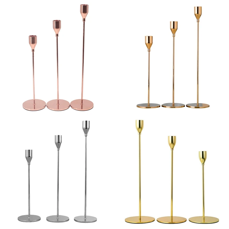 

Metal Candle Holders Candlestick Fashion Wedding Table Candle Stand Exquisite Candlestick For Taper Candles Home Decor