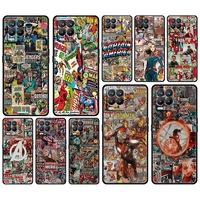marvel aesthetic collage for oppo gt master find x5 x3 realme 9 8 6 c3 c21y pro lite a53s a5 a9 2020 black phone case cover capa