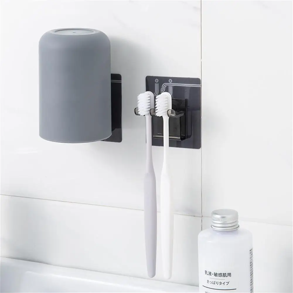

Toilet Non-perforated Toothpaste Squeezer Dispenser Wall-mounted Waterproof Design Toothbrush Holder Strong Bearing Capacity