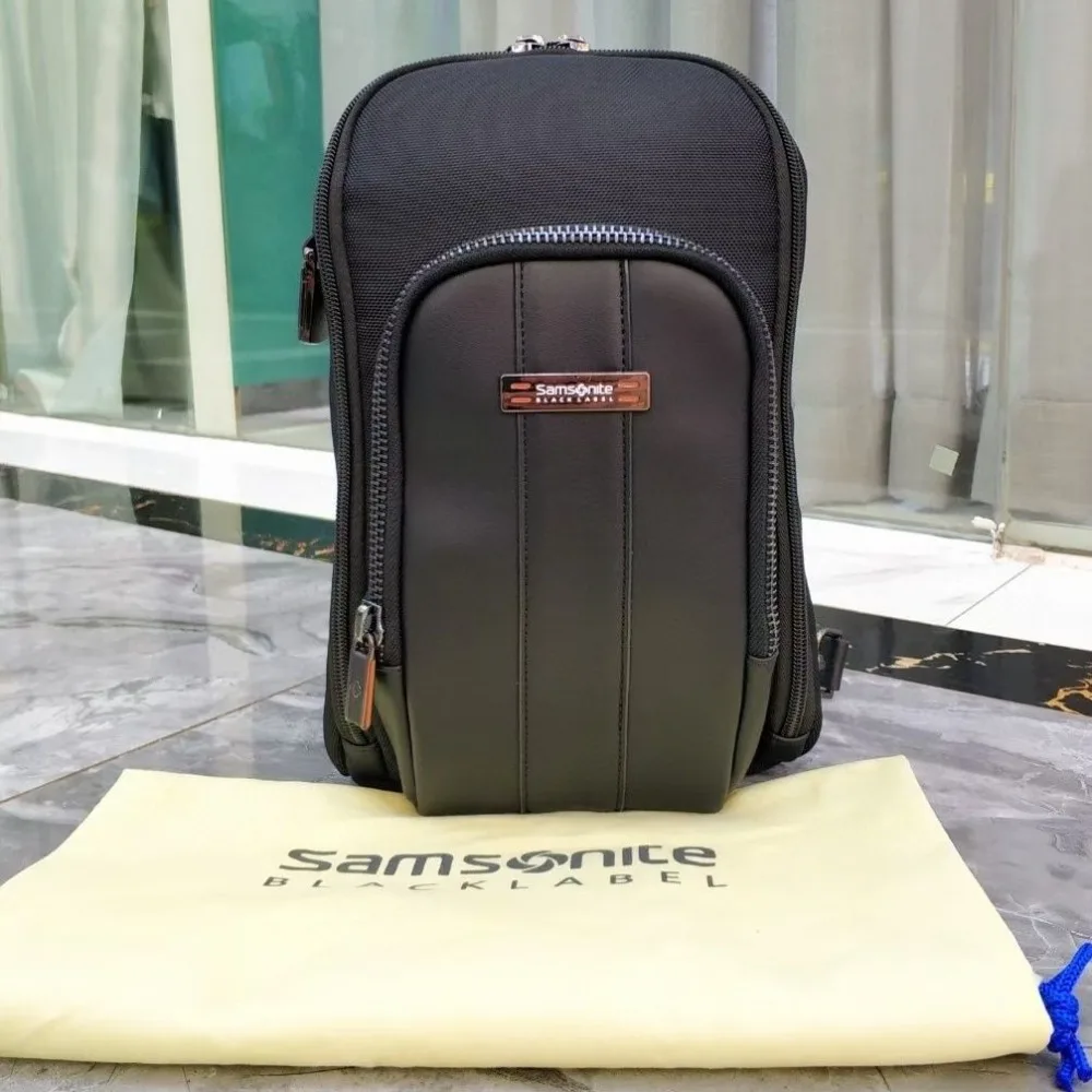 

Samsonite bag Backpack New Fashion Design Men's Business Casual Chest Bag Multi-functional Multi-compartment Messenger Bag Tren