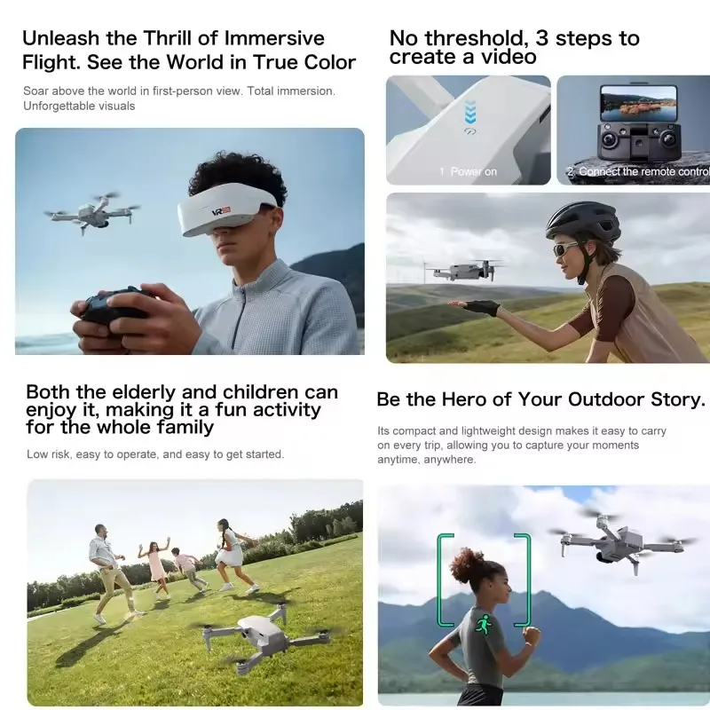 Фото Профессиональный бесщеточный квадрокоптер с VR-очками, Wi-Fi FPV, 2.4G, оптическим позиционированием, HD ESC, двойной камерой, 3D-переворотами и дистанционным управлением №5