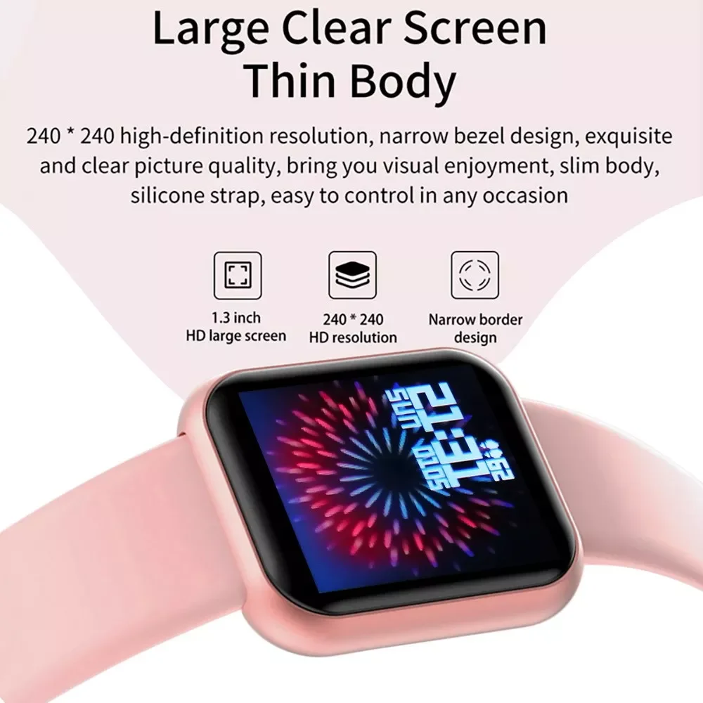 

The newD20 Pro Smart Watch Bluetooth Fitness Tracker Watch Heart Rate Blood Pressure Women Macaron Color Bracelet Y68 for Androi