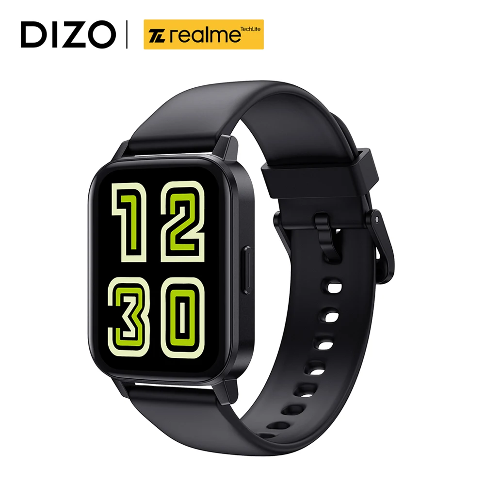 

Смарт-часы Realme DIZO 2 спортивные водонепроницаемые с сенсорным экраном 1,69 дюйма и поддержкой Bluetooth