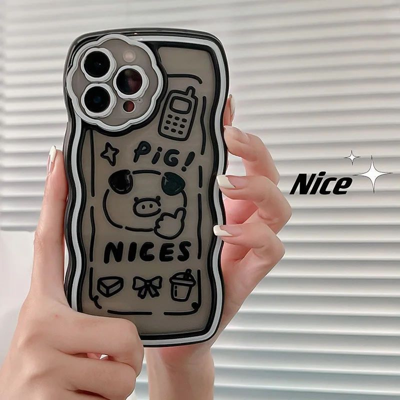 

It Is Suitable For Apple 13promax Wave Soft Shell Mobile Phone Case Iphone13 Full Package Anti-Fall Mobile Phone Case