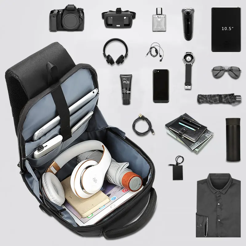 XIEN Men Shoulder Chest Bag Crossbody Handbags Multifunction Waterproof Casual Bag USB Charging Port Short Travel Pack for Male