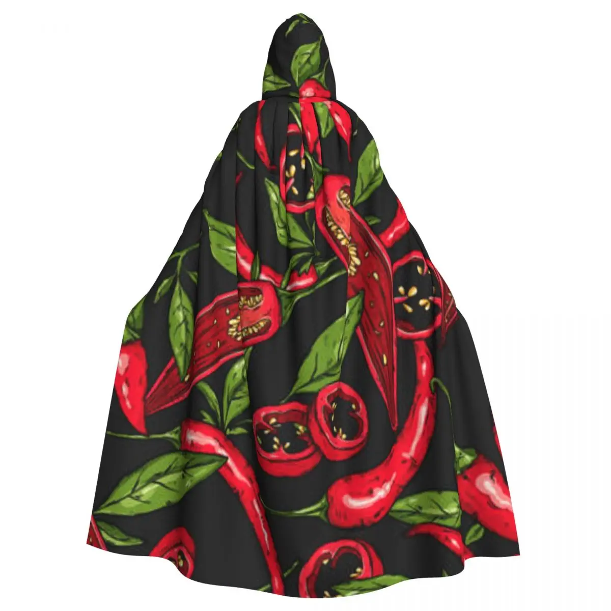

Mexican Hot Pepper Chili Hooded Cloak Polyester Unisex Witch Cape Costume Accessory