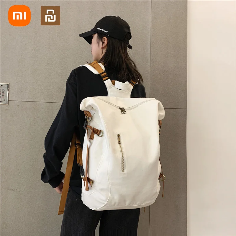 

Новый Повседневный Рюкзак Xiaomi Youpin в Корейском стиле для подростков, модный простой черно-белый вместительный с несколькими отделениями