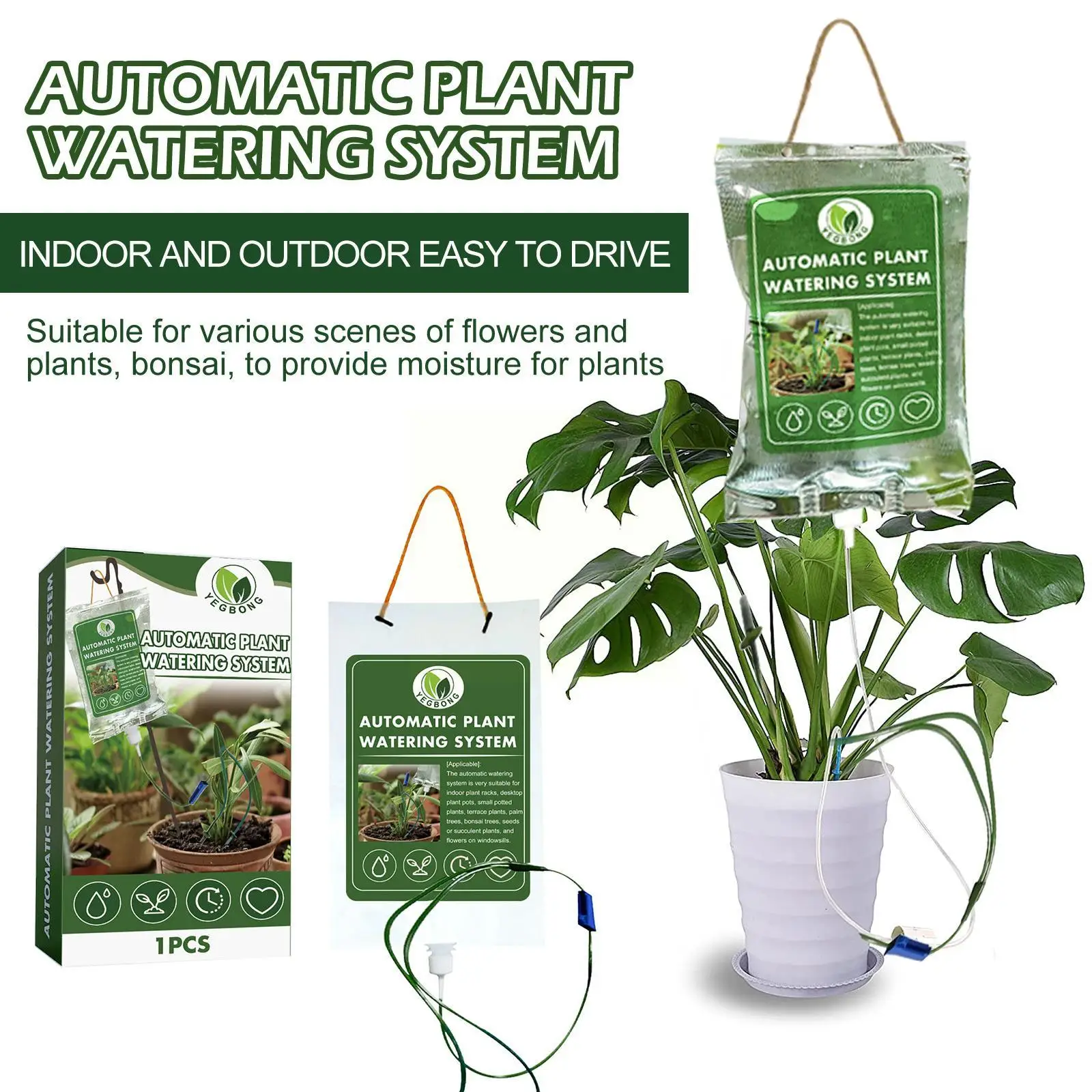 

Plant Irrigation Bag Automatic Watering Bag Adjustable Garden Garden Watering Drip Automatic Water Bag Needle Device Pots M0a7