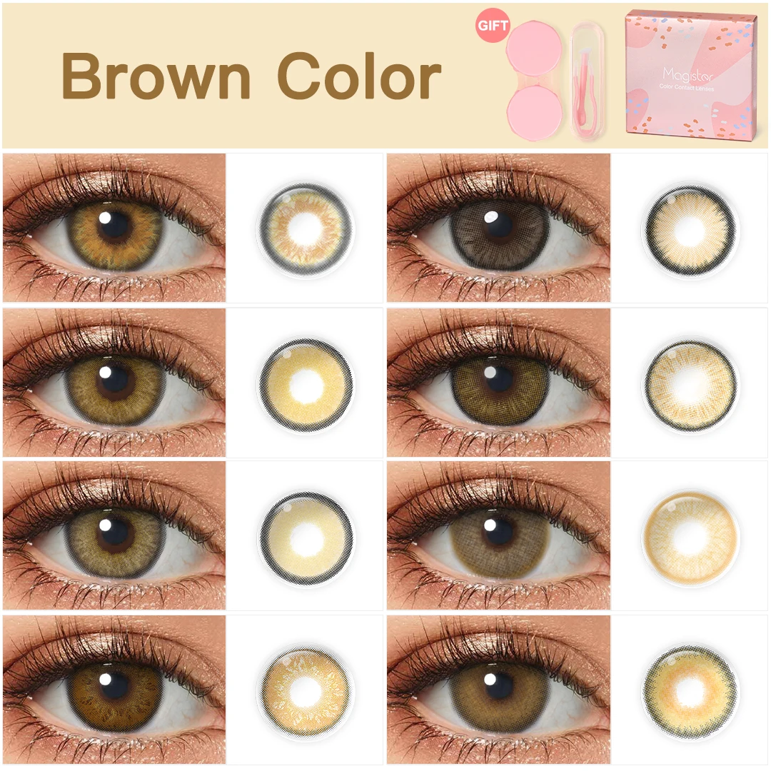 

Brown Color Contact Lenses Magister Colored Contacts Lens Natural Color Lens for Eye 1 Pair Beauty Fashion Brown Lense BrownLens