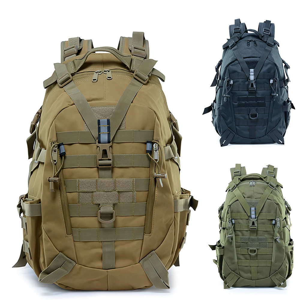 

Camping Mountaineering Backpack Camouflage Military Tactical Reflective Bag Tourism Outdoor Travel Hiking Rucksack Assault Bag