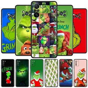 black case for xiaomi mi poco x3 nfc m3 f3 10t pro celular soft casing 11t 9t note 10lite f1 phone cover christmas green grinchs free global shipping