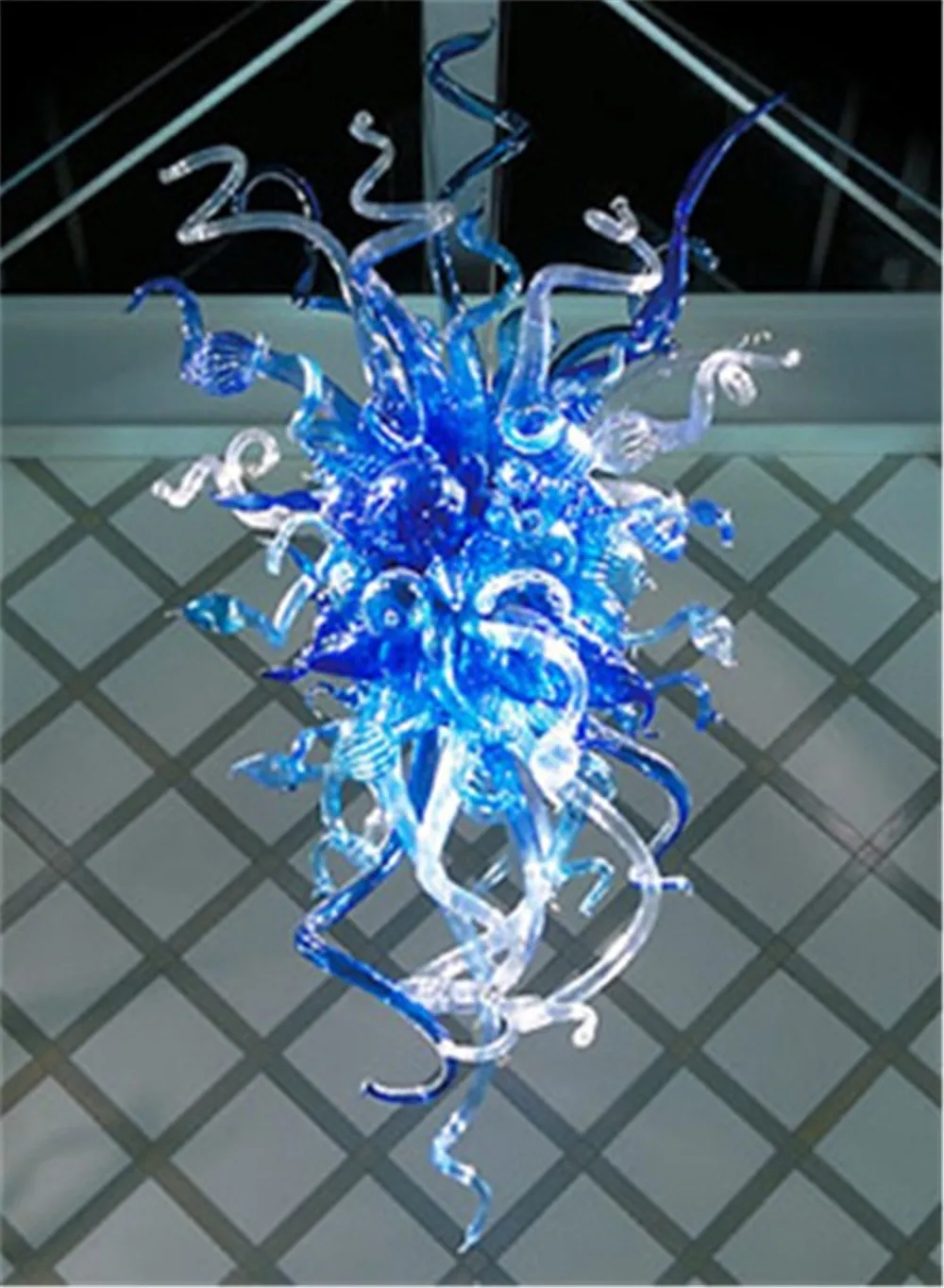 

Newest Design Modern Pendant Light Blue Colored Murano Glass Chandelier for Living Room