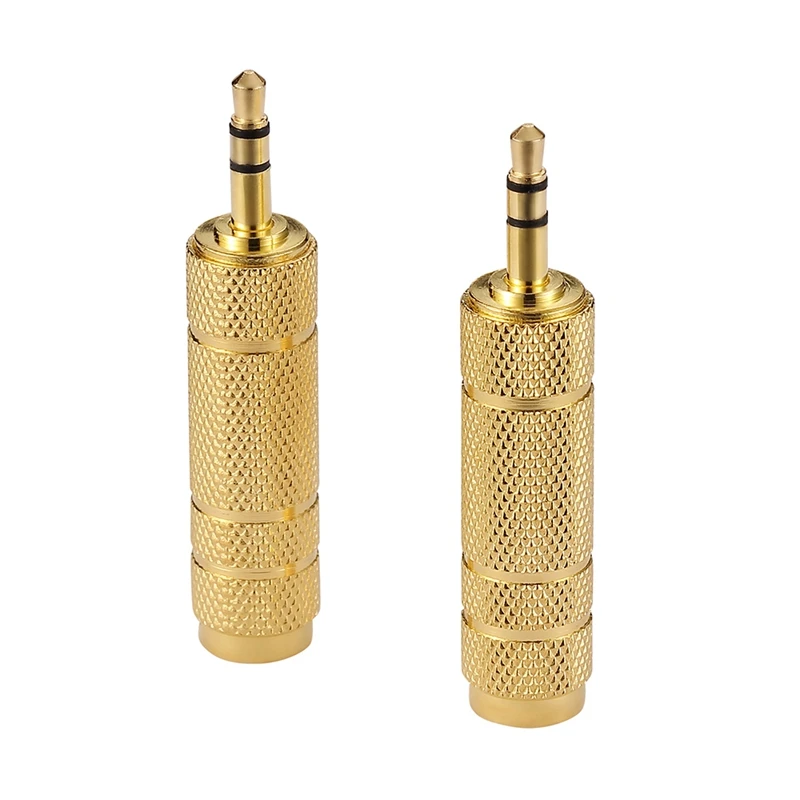 

100Pcs 6.35Mm Female Plug To 3.5Mm Male Connector Earphone Amplifier Audio Adapter Microphone AUX 6.3 3.5 Mm Converter