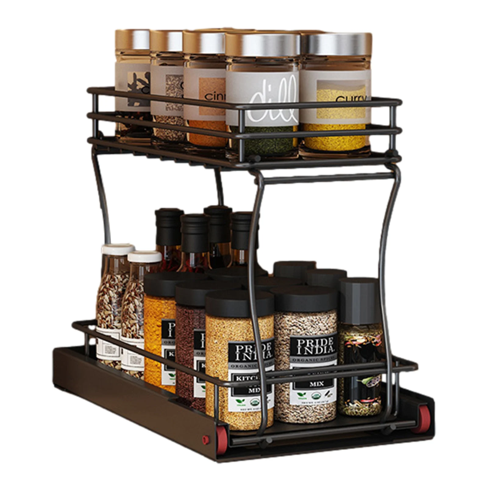 

Under The Sink Storage Rack Sliding Cabinet Basket Pull Out Drawer Desktop Organizer For Home Kitchen Bathroom Office 2-Tier