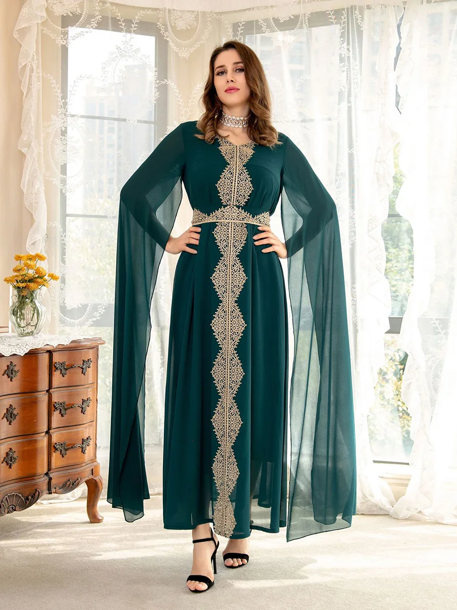 Mubarak Женская модная абайя платье 2022 мусульманская накидка Шифон Дубай Арабская кукла рукава Ближний Восток Исламская одежда кардиган халат