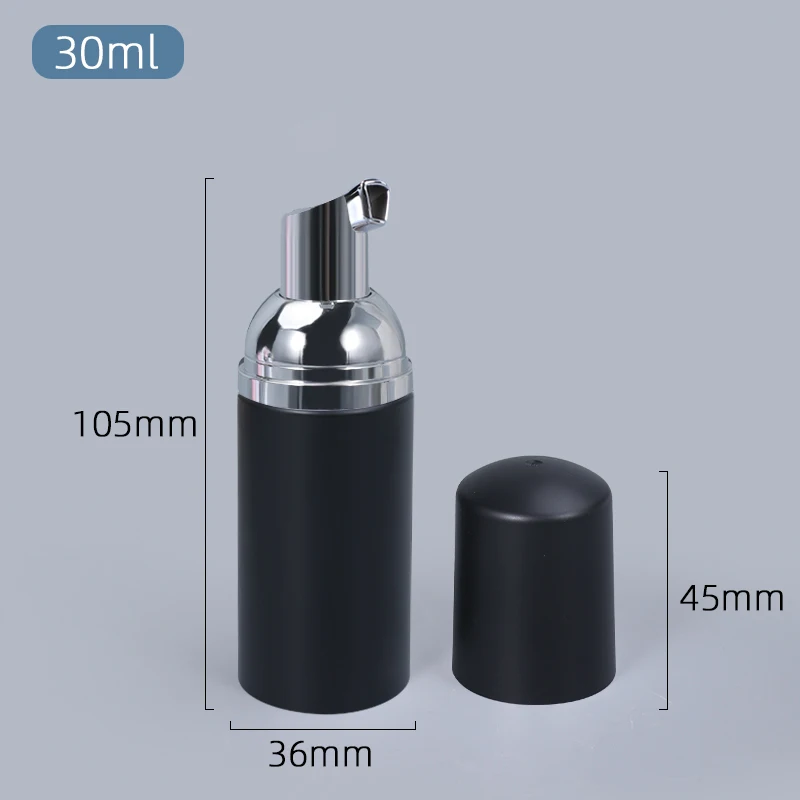 10Pcs 30ml 50ml Portable Foam Bottle Empty Black Pump bottle Cosmetic Lotion Soap Dispenser Matte Refillable Dispenser Bottles images - 6