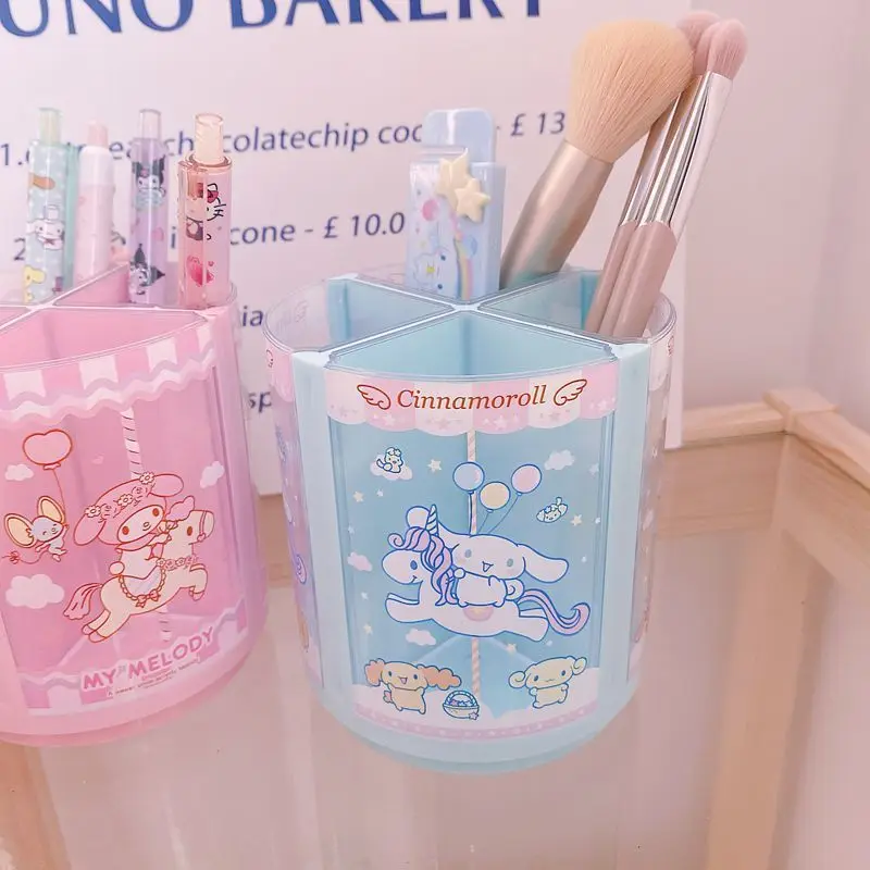 Sanrio Cinnamoroll Melody Kawaii Girly Heart пластиковый вращающийся держатель для ручек аниме милый