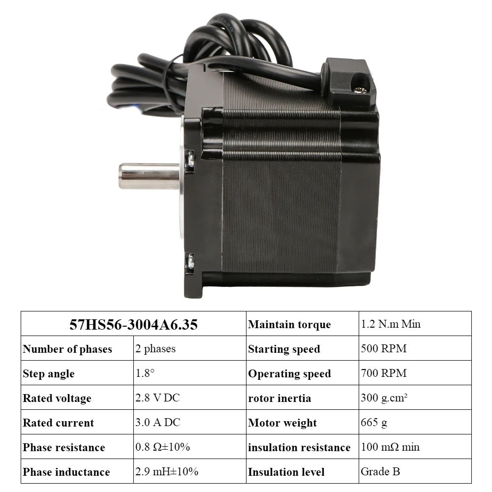 Шаговый электродвигатель MHTNC Nema23 57HS56 2-фазный 4-проводной 1 2нм 3 0 А 56 мм в длину D 6 35