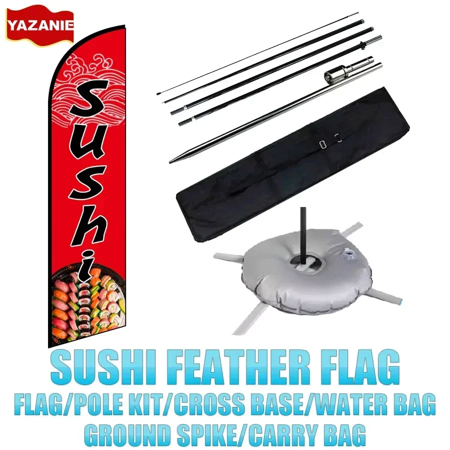 8 футов 11 флаг с перьями суши Ресторан Реклама Swooper Знак пляжного флага комплектом