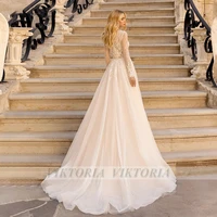 viktoria modern wedding dresses deep v neck custom made court train zipper mermaid appliques long sleeves vestidos de novia
